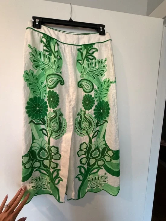 Farm Rio Festival Green Midi Skirt & Blouse - Picture 7 of 16